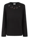 P.a.r.o.s.h Floral-appliqué Knitwear In Black