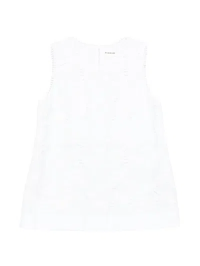 P.a.r.o.s.h Sleeveless Relaxed Fit Lightweight Scoop Neck Top In White