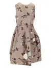 P.a.r.o.s.h Floral-embellishment Midi Dress In Neutral