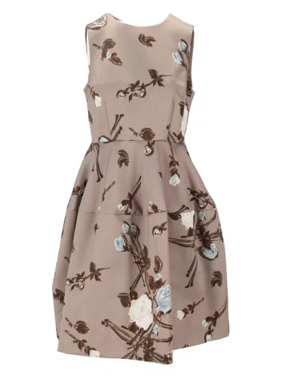 P.A.R.O.S.H FLORAL-EMBELLISHMENT MIDI DRESS