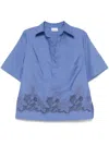 P.a.r.o.s.h Floral-embroidered Blouse In Blue