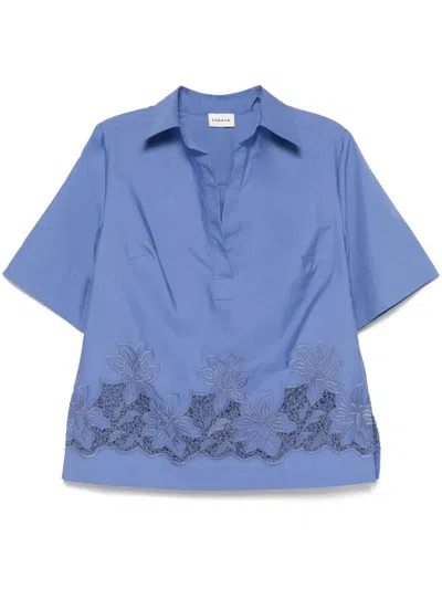P.a.r.o.s.h Floral-embroidered Blouse In Blue