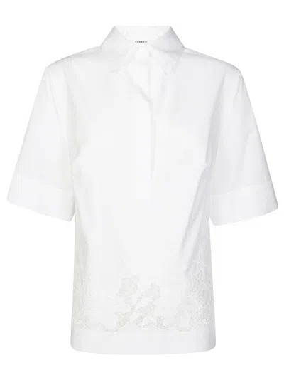P.a.r.o.s.h Floral Embroidered Blouse With Classic Collar In White