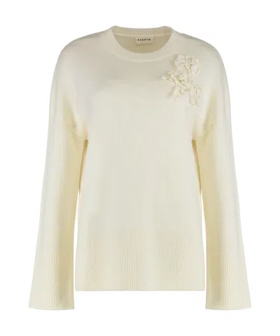 P.a.r.o.s.h . Floral Embroidered Knitwear In Neutral