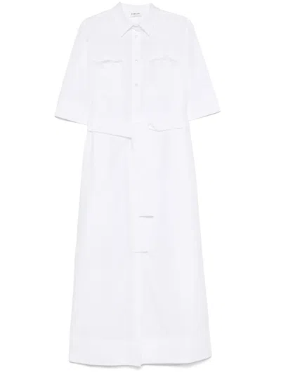 P.a.r.o.s.h Floral-embroidered Maxi Dress In White