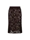 P.a.r.o.s.h Floral Lace Overlay Knee-length Skirt In Testa Di Moro