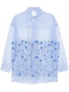 P.a.r.o.s.h Floral-embroidered Shirt In Blue