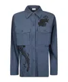 P.a.r.o.s.h Ninja Floral-embroidered Shirt In Blue