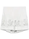 P.a.r.o.s.h Cioccolato Cotton Shorts With Embroidery Details In Grey
