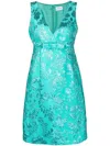 P.a.r.o.s.h Floral-embroidered Sleeveless Minidress In Grün