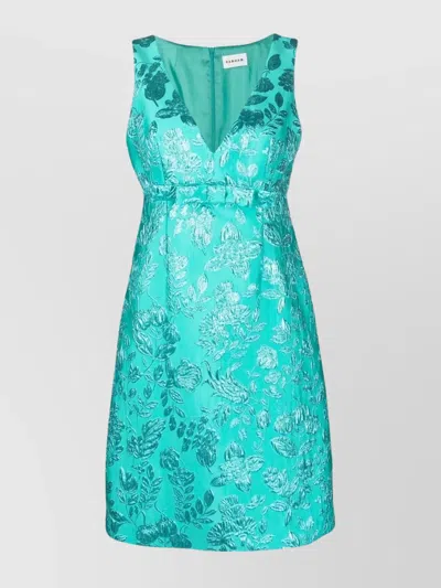 P.A.R.O.S.H FLORAL EMBROIDERED V-NECK DRESS
