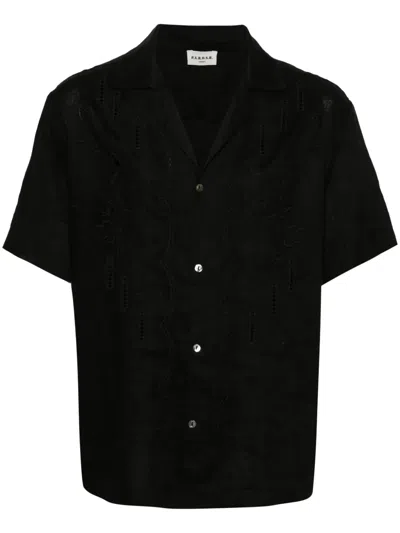 P.a.r.o.s.h Camicia In Lino Ricamata In Black