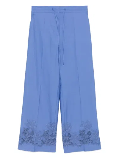 P.A.R.O.S.H FLORAL-EMBROIDERY TROUSERS