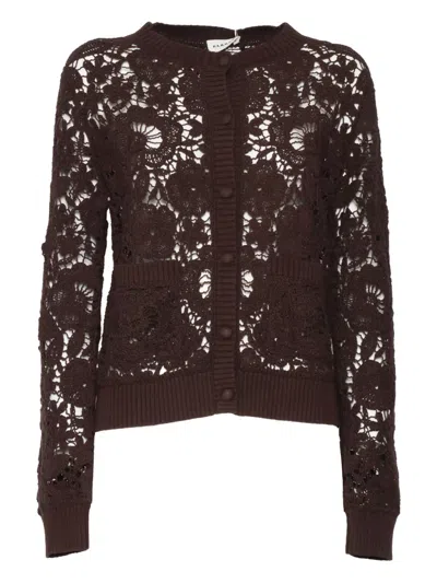 P.a.r.o.s.h Floral-lace Cardigan In Animal Print