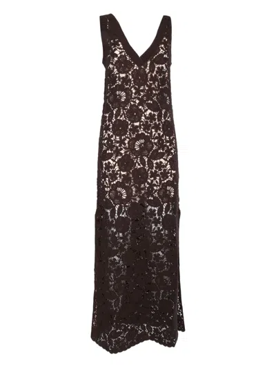 P.a.r.o.s.h Floral Lace Day Dress In Black
