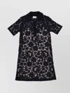 P.a.r.o.s.h Floral-lace Detailing Mini Dress In Black