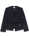 P.a.r.o.s.h Parosh Floral Lace Jacket In Black