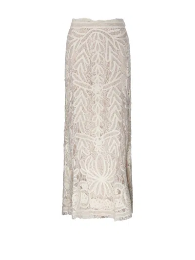P.a.r.o.s.h Floral Lace Maxi Skirt