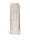 P.a.r.o.s.h Embroidered Lace Overlay Scalloped Sheer Skirt In Neutrals