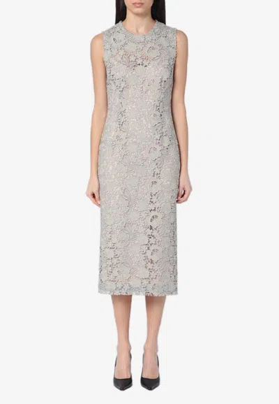 P.A.R.O.S.H FLORAL LACE MIDI DRESS