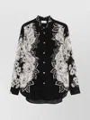 P.a.r.o.s.h Floral Long Sleeve Top For Every Occasion In Black