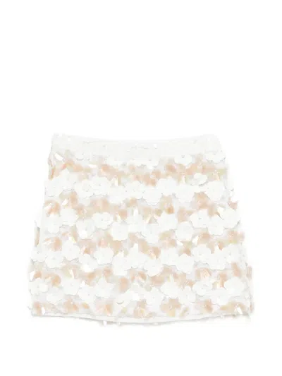 P.a.r.o.s.h Floral Mini Skirt In White
