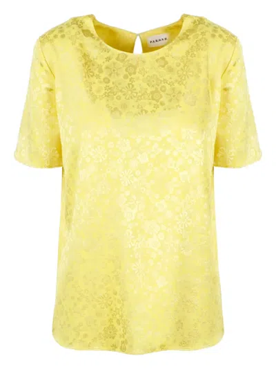 P.a.r.o.s.h Floral-motif Blouse In Yellow & Orange