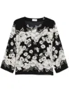 P.a.r.o.s.h Floral-print Blouse In Black