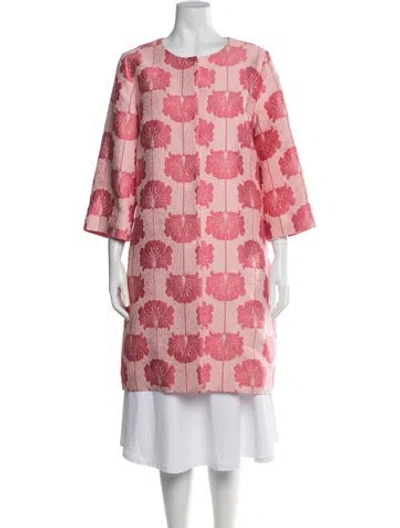 Pre-owned P.a.r.o.s.h Floral Print Coat In Pink