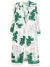 P.a.r.o.s.h Floral-print Coat In White