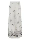 P.a.r.o.s.h Floral-print Elastic-waist Pants In White