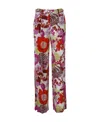 P.a.r.o.s.h Floral-print Flared Trousers In Gray