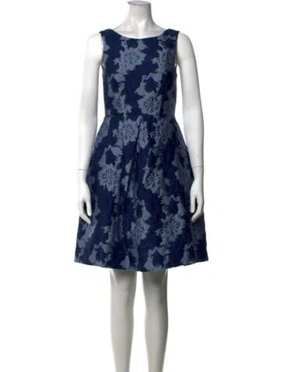 Pre-owned P.a.r.o.s.h Floral Print Mini Dress In Blue