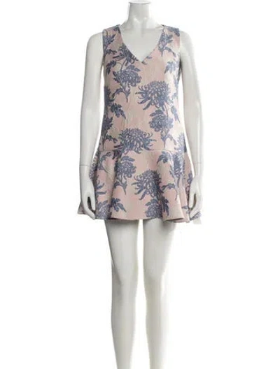 Pre-owned P.a.r.o.s.h Floral Print Mini Dress In Multi