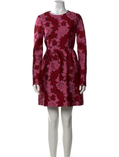Pre-owned P.a.r.o.s.h Floral Print Mini Dress In Pink/red