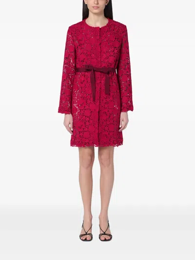 P.a.r.o.s.h Floral-print Mini Dress In Red