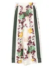 P.a.r.o.s.h Floral-print Side-stripe Trousers In White