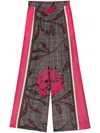P.a.r.o.s.h Floral-print Silk Trousers In Pink