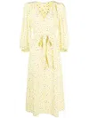 P.a.r.o.s.h Floral-print Silk Wrap Dress In Gelb