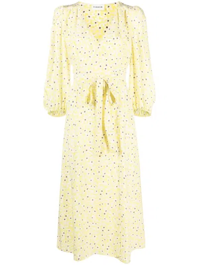 P.a.r.o.s.h Floral-print Silk Wrap Dress In Gelb