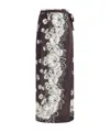 P.a.r.o.s.h White And Black Skirt With Side Closure And All-over Floral Printed Pattern