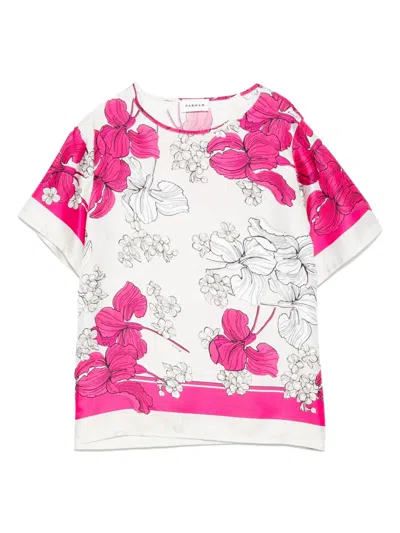 P.a.r.o.s.h Floral-print T-shirt In Grey