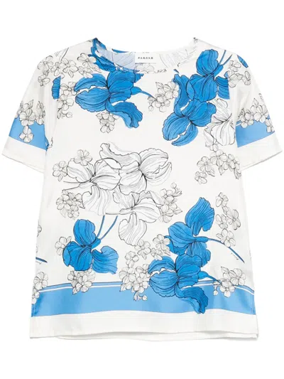 P.a.r.o.s.h Floral-print T-shirt In White