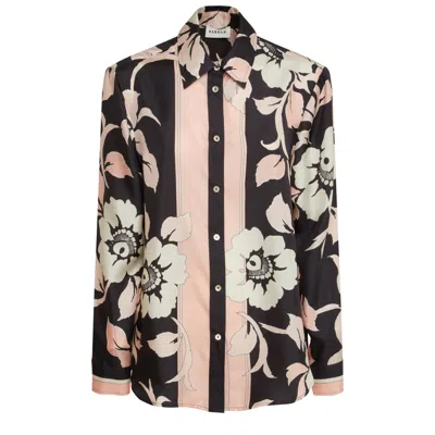 P.a.r.o.s.h . Floral Printed Satin Shirt In Multi