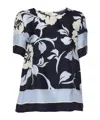 P.a.r.o.s.h Stevia Print Silk Blouse In Black