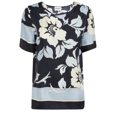 P.a.r.o.s.h Short Sleeve Floral Blouse In Multi