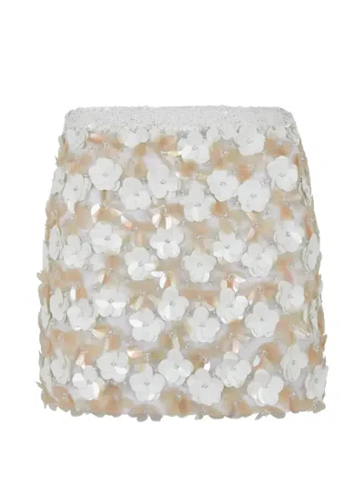 P.a.r.o.s.h Floral-appliqué Skirt In Multi