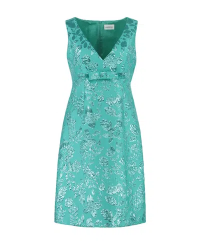 P.a.r.o.s.h Floral-embroidered Sleeveless Minidress In Blue