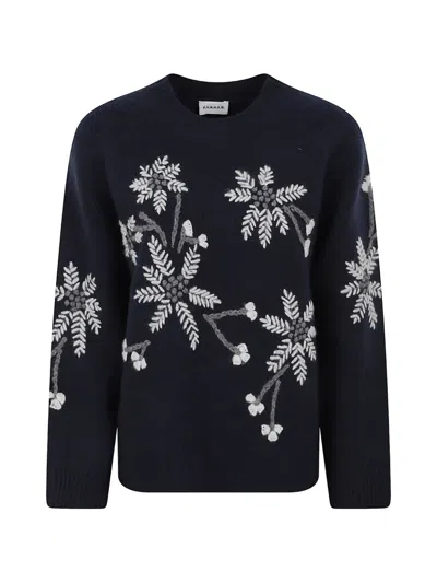 P.a.r.o.s.h Floral-embroidered Sweater In Blue