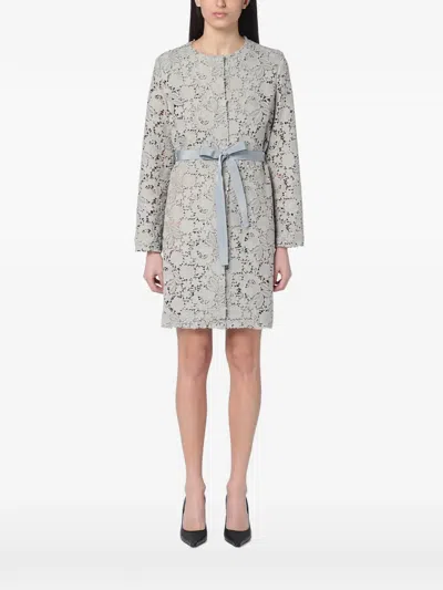 P.a.r.o.s.h . Light Grey Lace Long Jacket In Gray